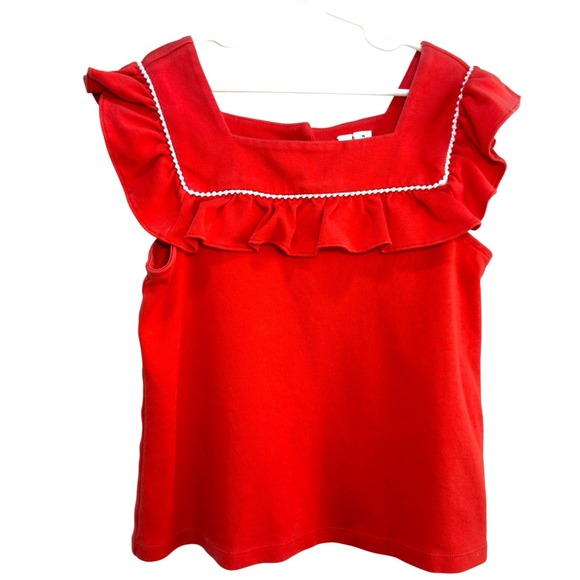 Janie and Jack Other - Janie & Jack Girl's Ruffle Square Neck Top Red Size 10